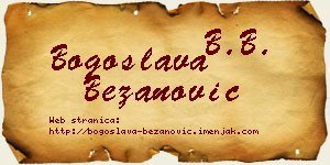Bogoslava Bežanović vizit kartica